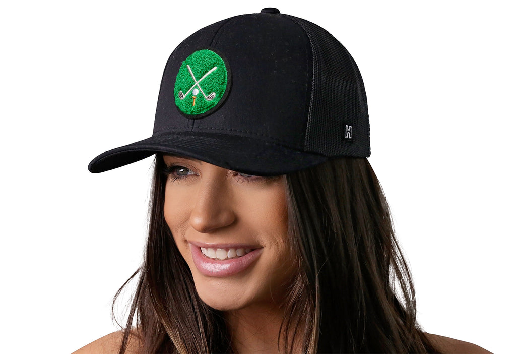 Crossed Clubs Trucker Hat  |  Golf Snapback