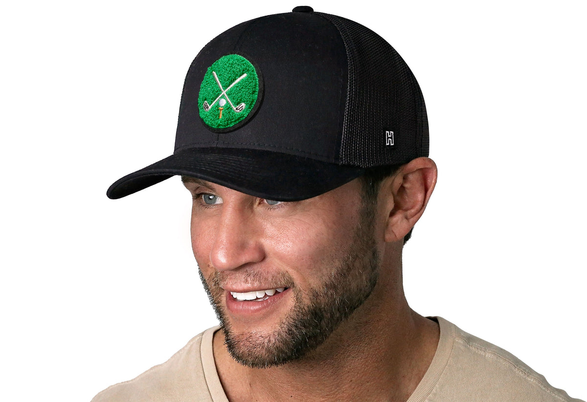 Crossed Clubs Trucker Hat  |  Golf Snapback