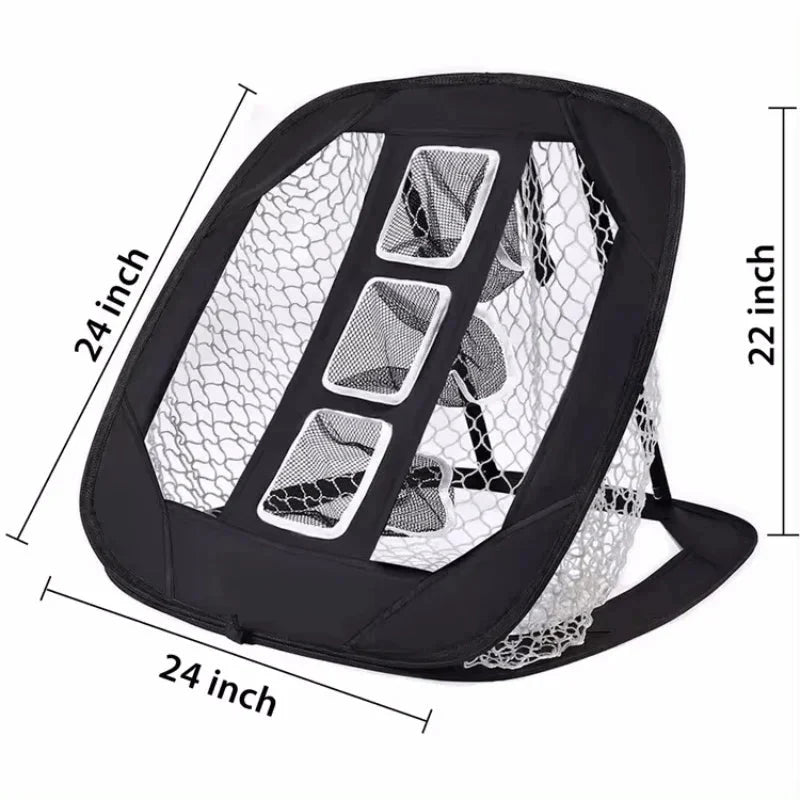 Foldable Golf Chipping Net for Backyard Indoor Portable Target Practice Golf Accuracy Swing Training Aid Pop Up Golf Hitting Net