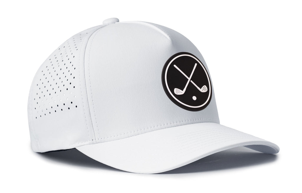 Crossed Clubs Performance 5-Panel Hat  |  Golf Flexfit Snapback